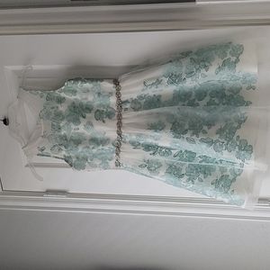 Rare Editions Cream and Green Dress